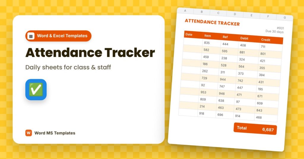 Attendance Tracking Templates – Free Excel & Word Attendance Sheets