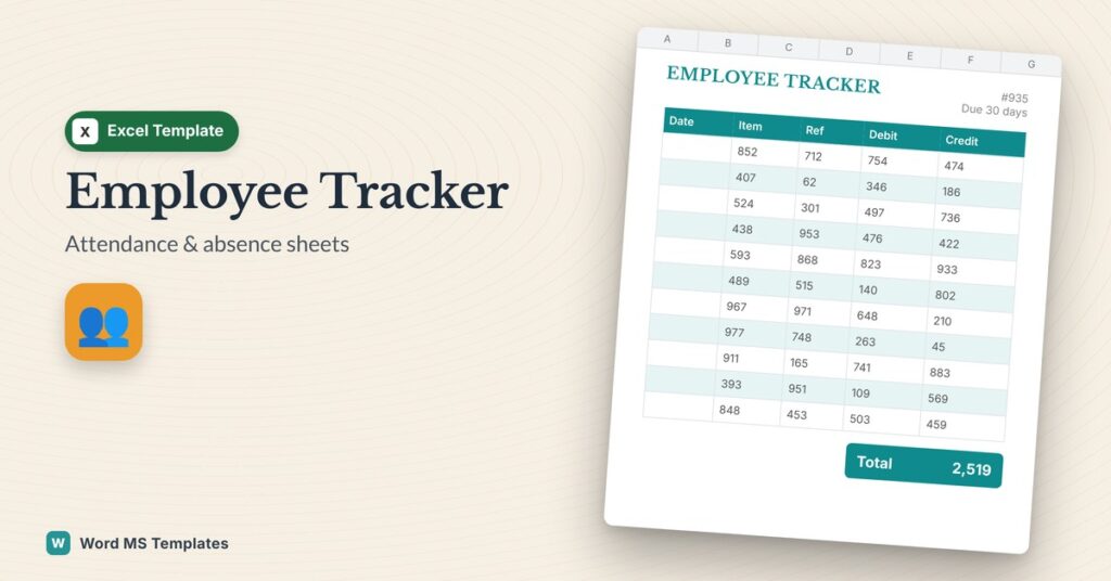 Employee Tracking Templates – Free Excel Attendance & Absence Trackers