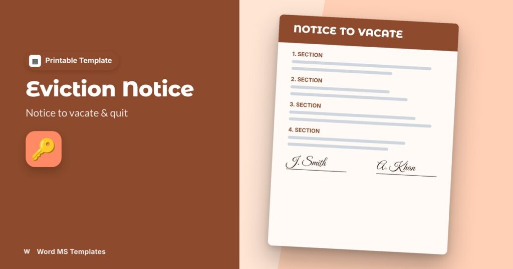 Eviction Notice Templates – Free Notice to Vacate & Notice to Quit Forms