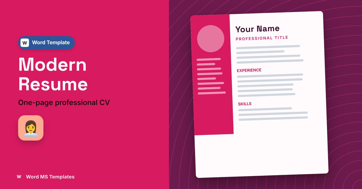 Modern Resume Template for Word preview